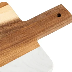 Degustación>Tabla rectangular de madera de acacia y mármol