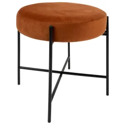 atmosphera Puff Y Banquitos>Taburete Arty Ámbar De Terciopelo