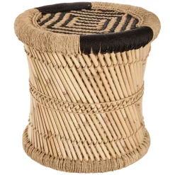 atmosphera Puff Y Banquitos|Estilo Étnico>Taburete De Bambú Tamaño 2/2 38x38Cm