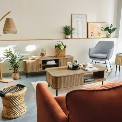 atmosphera Puff Y Banquitos|Estilo Étnico>Taburete De Bambú Tamaño 2/2 38x38Cm