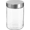 Cajas Y Frascos>Tarro de vidrio c/tapa Inox 1.2L