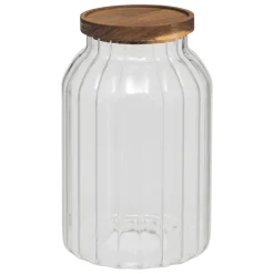 5five Cajas Y Frascos>Tarro HARMONY con tapa de madera de acacia 3L