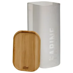5five Cajas Y Frascos>Tarro para harina de vidrio y bambú 1.6L