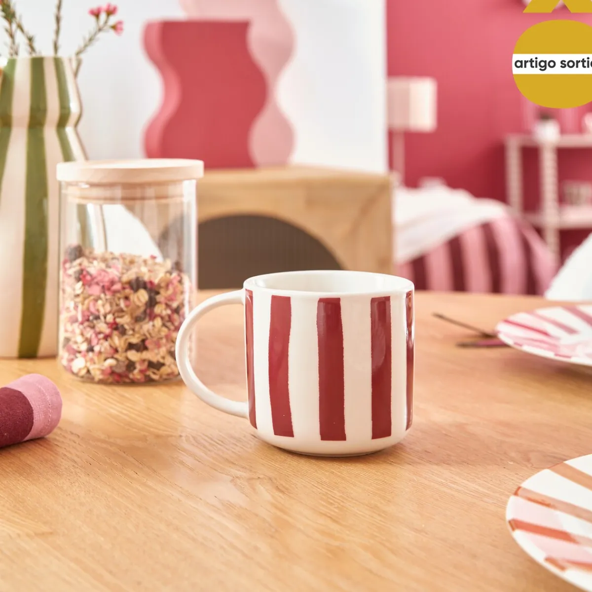 atmosphera Tazas Y Tazones>Taza CHERI multicolor de porcelana 34cl