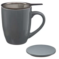secret d'gourmet Teteras Y Hervidores>Taza De Cerámica Gris + Filtro 32Cl