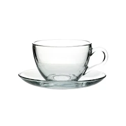 Tazas Y Tazones>Taza De Té C/Plato De Vidrio 238Cc