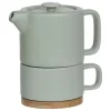 secret d'gourmet Teteras Y Hervidores>Tetera+Taza De Cerámica Verde