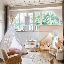 Niños atmosphera4kids Mobiliario>Tienda Tipi Dorada Y Blanca 160Cm