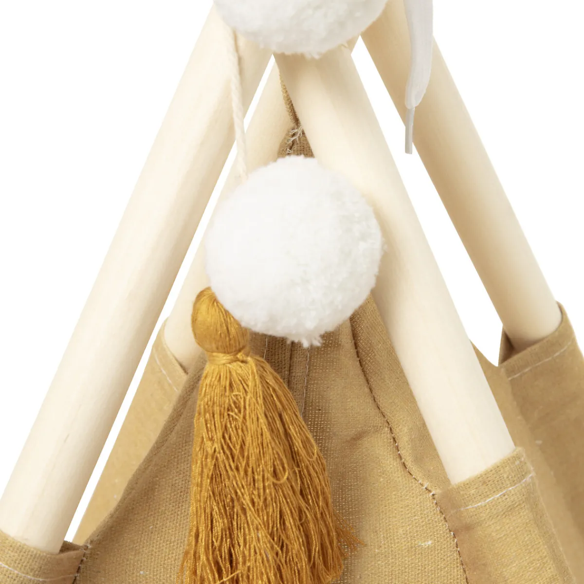 Niños Mobiliario>Tienda Tipi Ocre Pompones 120x120x160Cm