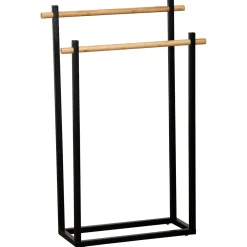 Toalleros>Toallero C/2 Barras Metálicas De Bambú