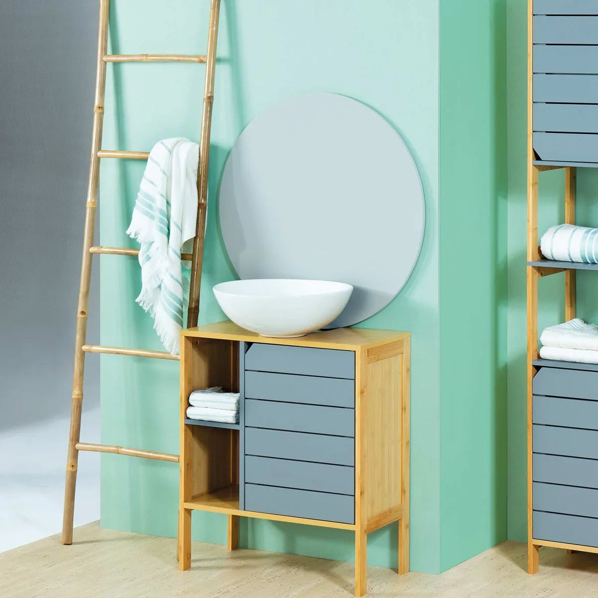 Toalleros>Toallero Escalera De Bambú 45x4x170Cm