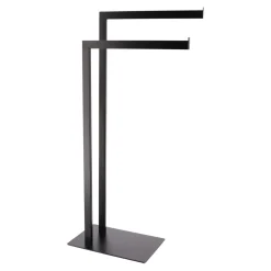 Toalleros>Toallero WC Negro De Metal Con 2 Barras