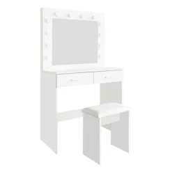 Muebles Y Carros De Apoyo>Tocador ATICA con espejo y taburete