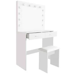 Muebles Y Carros De Apoyo>Tocador ATICA con espejo y taburete
