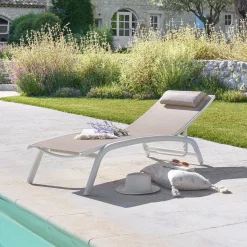 hespéride Tumbonas>Tumbona BONAO lino y blanco