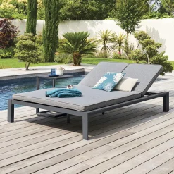 hespéride Tumbonas>Tumbona doble ÉVASION graphite y antracite