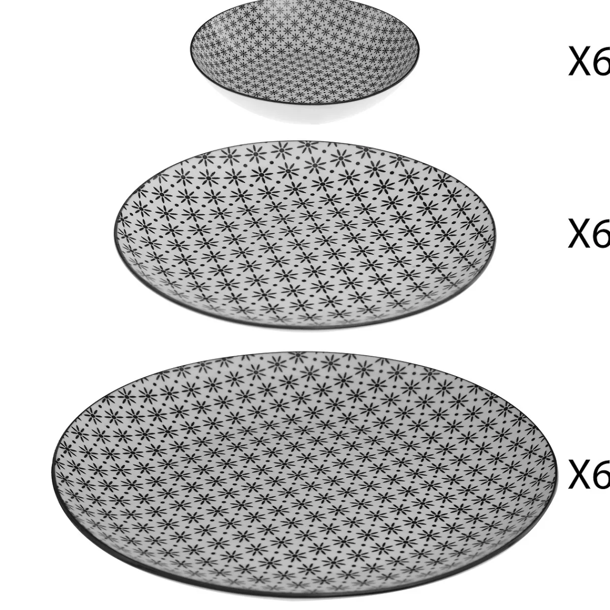 secret d'gourmet Platos>Vajilla 18 Pzas Diseño Bohemia Fleur