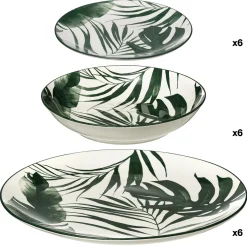 secret d'gourmet Platos>Vajilla de 18 piezas PALM VERT