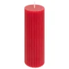 atmosphera Velas>Vela Pilar Demi De Rayas Roja 14cm