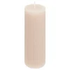 atmosphera Velas>Vela Pilar Demi De Rayas Gris 14cm
