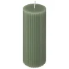 atmosphera Velas>Vela Pilar Demi De Rayas Verde 14cm