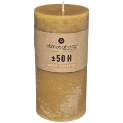 atmosphera Velas>Vela Rústica Cilíndrica Amarilla 7x14Cm