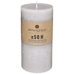 atmosphera Velas>Vela Rústica Cilíndrica Gris 7x14Cm