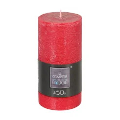 atmosphera Velas>Vela Rústica Cilíndrica Roja 7x14Cm