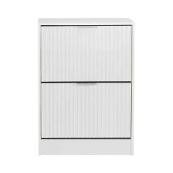 Zapateros>Zapatero Con Dos Cajones Wave Blanco De MDF